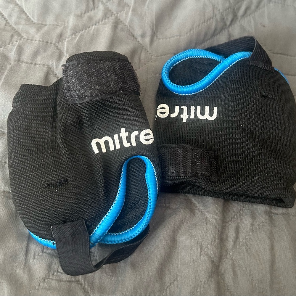 Mitre Black Hand Wraps with Blue Trim